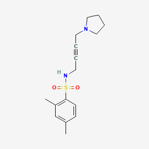molecular formula C16H22N2O2S B2868516 2,4-dimethyl-N-(4-(pyrrolidin-1-yl)but-2-yn-1-yl)benzenesulfonamide CAS No. 1396850-64-8