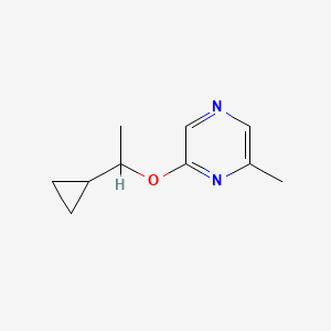 molecular formula C10H14N2O B2868517 2-(1-Cyclopropylethoxy)-6-methylpyrazine CAS No. 2199342-33-9