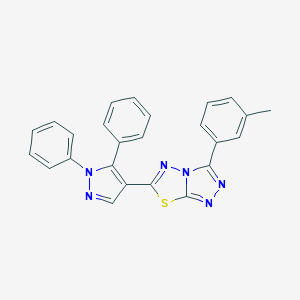 molecular formula C25H18N6S B286852 6-(1,5-diphenyl-1H-pyrazol-4-yl)-3-(3-methylphenyl)[1,2,4]triazolo[3,4-b][1,3,4]thiadiazole 