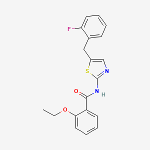 molecular formula C19H17FN2O2S B2868521 苯甲酰胺，2-乙氧基-N-[5-[(2-氟苯基)甲基]-2-噻唑基]- CAS No. 728884-45-5