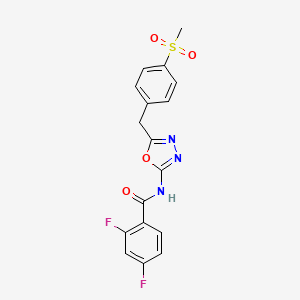 2,4-difluoro-N-(5-(4-(methylsulfonyl)benzyl)-1,3,4-oxadiazol-2-yl)benzamide