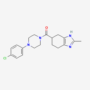 molecular formula C19H23ClN4O B2868532 (4-(4-chlorophenyl)piperazin-1-yl)(2-methyl-4,5,6,7-tetrahydro-1H-benzo[d]imidazol-5-yl)methanone CAS No. 2034584-96-6