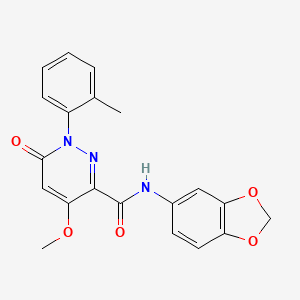 molecular formula C20H17N3O5 B2868537 N-(1,3-benzodioxol-5-yl)-4-methoxy-1-(2-methylphenyl)-6-oxopyridazine-3-carboxamide CAS No. 942004-73-1
