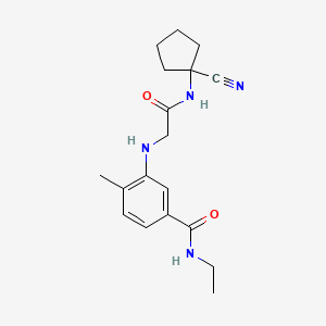molecular formula C18H24N4O2 B2868546 3-({[(1-cyanocyclopentyl)carbamoyl]methyl}amino)-N-ethyl-4-methylbenzamide CAS No. 1240935-31-2