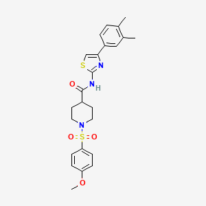 molecular formula C24H27N3O4S2 B2868551 N-(4-(3,4-dimethylphenyl)thiazol-2-yl)-1-((4-methoxyphenyl)sulfonyl)piperidine-4-carboxamide CAS No. 923407-15-2