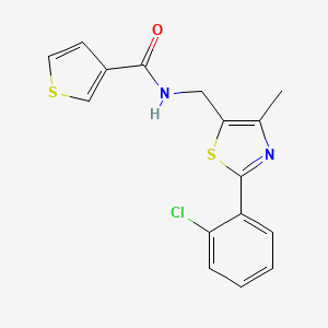 molecular formula C16H13ClN2OS2 B2868555 N-((2-(2-chlorophenyl)-4-methylthiazol-5-yl)methyl)thiophene-3-carboxamide CAS No. 1421468-04-3