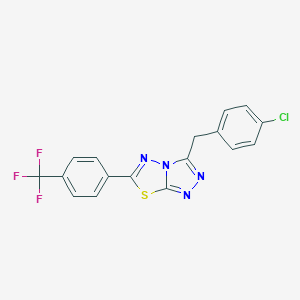 molecular formula C17H10ClF3N4S B286856 3-(4-Chlorobenzyl)-6-[4-(trifluoromethyl)phenyl][1,2,4]triazolo[3,4-b][1,3,4]thiadiazole 