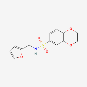 molecular formula C13H13NO5S B2868560 N-(呋喃-2-基甲基)-2,3-二氢-1,4-苯并二噁英-6-磺酰胺 CAS No. 357156-12-8