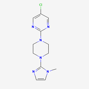 molecular formula C12H15ClN6 B2868581 5-chloro-2-(4-(1-methyl-1H-imidazol-2-yl)piperazin-1-yl)pyrimidine CAS No. 2034380-59-9