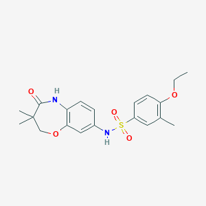 molecular formula C20H24N2O5S B2868587 N-(3,3-dimethyl-4-oxo-2,3,4,5-tetrahydrobenzo[b][1,4]oxazepin-8-yl)-4-ethoxy-3-methylbenzenesulfonamide CAS No. 922125-64-2