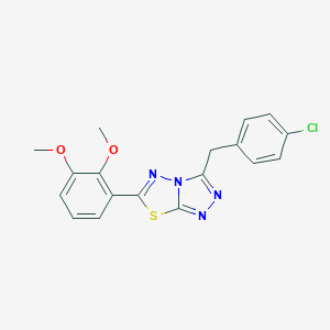 molecular formula C18H15ClN4O2S B286859 3-(4-Chlorobenzyl)-6-(2,3-dimethoxyphenyl)[1,2,4]triazolo[3,4-b][1,3,4]thiadiazole 