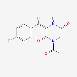 molecular formula C13H11FN2O3 B2868598 (3E)-1-乙酰-3-[(4-氟苯基)亚甲基]哌嗪-2,5-二酮 CAS No. 155527-25-6