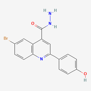 6-Bromo-2-(4-hydroxyphenyl)quinoline-4-carbohydrazide