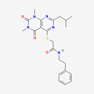 2-((2-isobutyl-6,8-dimethyl-5,7-dioxo-5,6,7,8-tetrahydropyrimido[4,5-d]pyrimidin-4-yl)thio)-N-phenethylacetamide