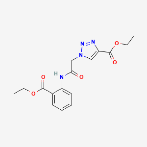 molecular formula C16H18N4O5 B2868607 ethyl 1-(2-{[2-(ethoxycarbonyl)phenyl]amino}-2-oxoethyl)-1H-1,2,3-triazole-4-carboxylate CAS No. 902482-57-9