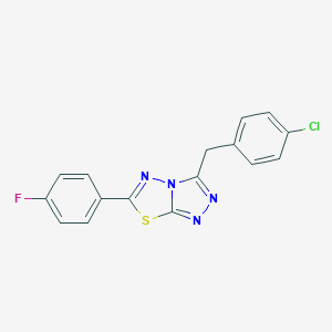 molecular formula C16H10ClFN4S B286861 3-(4-Chlorobenzyl)-6-(4-fluorophenyl)[1,2,4]triazolo[3,4-b][1,3,4]thiadiazole 