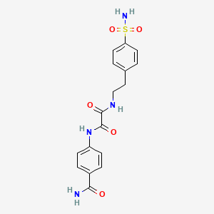 molecular formula C17H18N4O5S B2868611 N1-(4-carbamoylphenyl)-N2-(4-sulfamoylphenethyl)oxalamide CAS No. 922850-95-1