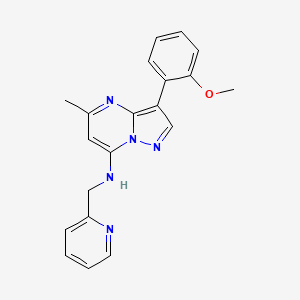 molecular formula C20H19N5O B2868615 3-(2-methoxyphenyl)-5-methyl-N-(pyridin-2-ylmethyl)pyrazolo[1,5-a]pyrimidin-7-amine CAS No. 879583-16-1