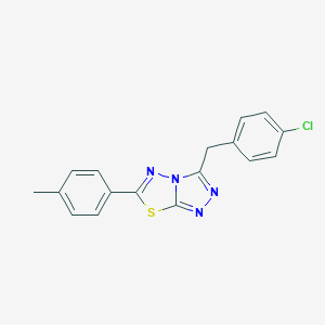 molecular formula C17H13ClN4S B286862 3-(4-Chlorobenzyl)-6-(4-methylphenyl)[1,2,4]triazolo[3,4-b][1,3,4]thiadiazole 