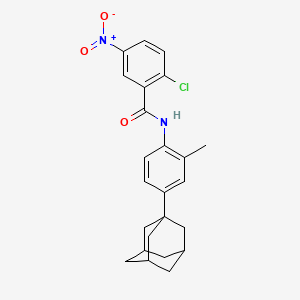 molecular formula C24H25ClN2O3 B2868621 N-[4-(金刚烷-1-基)-2-甲基苯基]-2-氯-5-硝基苯甲酰胺 CAS No. 312941-79-0