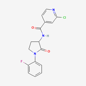 molecular formula C16H13ClFN3O2 B2868625 2-Chloro-N-[1-(2-fluorophenyl)-2-oxopyrrolidin-3-YL]pyridine-4-carboxamide CAS No. 1385265-09-7
