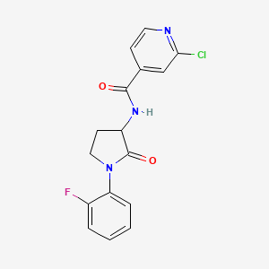 molecular formula C16H13ClFN3O2 B2868625 2-氯-N-[1-(2-氟苯基)-2-氧代吡咯烷-3-YL]吡啶-4-甲酰胺 CAS No. 1385265-09-7