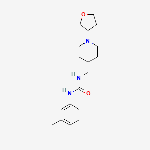 1-(3,4-Dimethylphenyl)-3-((1-(tetrahydrofuran-3-yl)piperidin-4-yl)methyl)urea