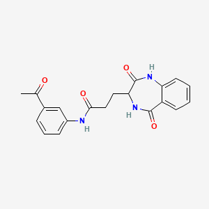 molecular formula C20H19N3O4 B2868640 N-(3-乙酰基苯基)-3-(2-羟基-5-氧代-4,5-二氢-3H-1,4-苯并二氮杂卓-3-基)丙酰胺 CAS No. 1192278-95-7
