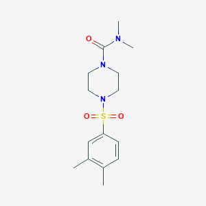 molecular formula C15H23N3O3S B2868642 4-(3,4-dimethylbenzenesulfonyl)-N,N-dimethylpiperazine-1-carboxamide CAS No. 694461-55-7