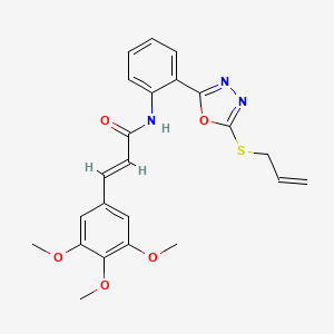 molecular formula C23H23N3O5S B2868648 (2E)-N-{2-[5-(prop-2-en-1-ylsulfanyl)-1,3,4-oxadiazol-2-yl]phenyl}-3-(3,4,5-trimethoxyphenyl)prop-2-enamide CAS No. 938033-98-8