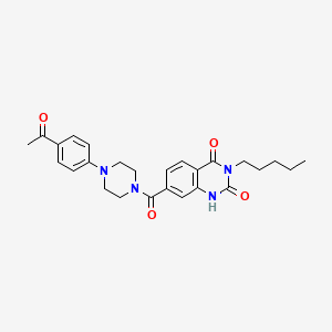molecular formula C26H30N4O4 B2868649 7-(4-(4-乙酰苯基)哌嗪-1-羰基)-3-戊基喹唑啉-2,4(1H,3H)-二酮 CAS No. 892266-52-3