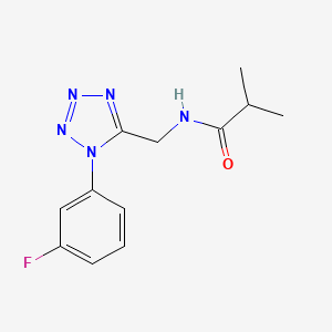 molecular formula C12H14FN5O B2868656 N-((1-(3-fluorophenyl)-1H-tetrazol-5-yl)methyl)isobutyramide CAS No. 920463-75-8