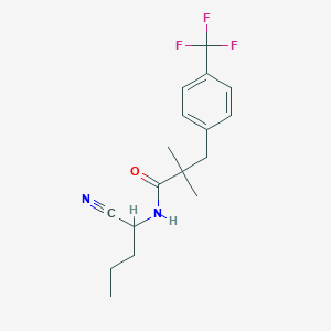 molecular formula C17H21F3N2O B2868657 N-(1-Cyanobutyl)-2,2-dimethyl-3-[4-(trifluoromethyl)phenyl]propanamide CAS No. 2418714-20-0
