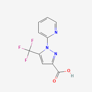 molecular formula C10H6F3N3O2 B2868665 1-(吡啶-2-基)-5-(三氟甲基)-1H-吡唑-3-羧酸 CAS No. 2137681-57-1