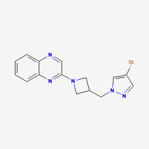 molecular formula C15H14BrN5 B2868671 2-[3-[(4-Bromopyrazol-1-yl)methyl]azetidin-1-yl]quinoxaline CAS No. 2415517-73-4
