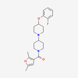 (2,5-Dimethylfuran-3-yl)(4-(2-fluorophenoxy)-[1,4'-bipiperidin]-1'-yl)methanone