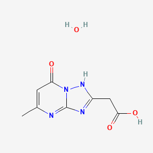 molecular formula C8H10N4O4 B2868676 (7-Hydroxy-5-methyl[1,2,4]triazolo[1,5-a]pyrimidin-2-yl)acetic acid hydrate CAS No. 1638221-41-6