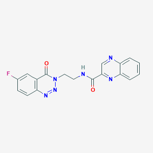 molecular formula C18H13FN6O2 B2868681 N-(2-(6-fluoro-4-oxobenzo[d][1,2,3]triazin-3(4H)-yl)ethyl)quinoxaline-2-carboxamide CAS No. 1903046-86-5