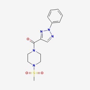 molecular formula C14H17N5O3S B2868682 (4-(methylsulfonyl)piperazin-1-yl)(2-phenyl-2H-1,2,3-triazol-4-yl)methanone CAS No. 1235668-87-7