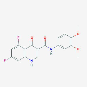 molecular formula C18H14F2N2O4 B2868687 N-(3,4-二甲氧基苯基)-5,7-二氟-4-羟基喹啉-3-甲酰胺 CAS No. 1018140-81-2