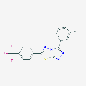 molecular formula C17H11F3N4S B286869 3-(3-Methylphenyl)-6-[4-(trifluoromethyl)phenyl][1,2,4]triazolo[3,4-b][1,3,4]thiadiazole 