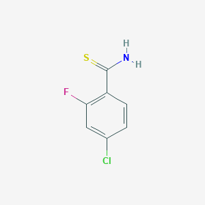 molecular formula C7H5ClFNS B2868691 4-Chloro-2-fluorobenzothioamide CAS No. 1343722-88-2