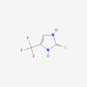 molecular formula C4H3F3N2S B2868700 2H-Imidazole-2-thione, 1,3-dihydro-4-(trifluoromethyl)- CAS No. 149432-40-6