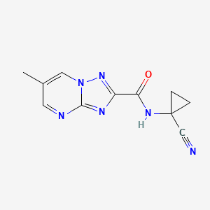 molecular formula C11H10N6O B2868706 N-(1-Cyanocyclopropyl)-6-methyl-[1,2,4]triazolo[1,5-a]pyrimidine-2-carboxamide CAS No. 2418716-13-7