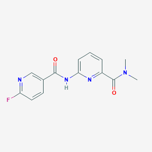molecular formula C14H13FN4O2 B2868712 6-(6-fluoropyridine-3-amido)-N,N-dimethylpyridine-2-carboxamide CAS No. 1796939-84-8