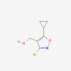 molecular formula C7H8BrNO2 B2868724 (3-Bromo-5-cyclopropyl-1,2-oxazol-4-yl)methanol CAS No. 1783628-51-2