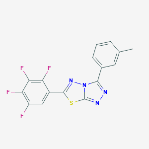 molecular formula C16H8F4N4S B286873 3-(3-Methylphenyl)-6-(2,3,4,5-tetrafluorophenyl)[1,2,4]triazolo[3,4-b][1,3,4]thiadiazole 