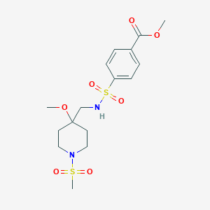 molecular formula C16H24N2O7S2 B2868730 Methyl 4-{[(1-methanesulfonyl-4-methoxypiperidin-4-yl)methyl]sulfamoyl}benzoate CAS No. 2415571-50-3