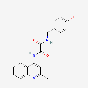 molecular formula C20H19N3O3 B2868732 N1-(4-methoxybenzyl)-N2-(2-methylquinolin-4-yl)oxalamide CAS No. 941999-27-5