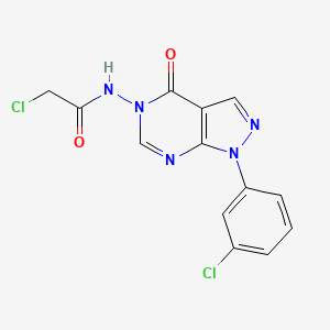 molecular formula C13H9Cl2N5O2 B2868739 2-chloro-N-(1-(3-chlorophenyl)-4-oxo-1H-pyrazolo[3,4-d]pyrimidin-5(4H)-yl)acetamide CAS No. 919858-90-5